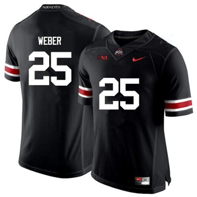 Men's Ohio State Buckeyes #25 Mike Weber Black Nike NCAA College Football Jersey Authentic SFF8044NE